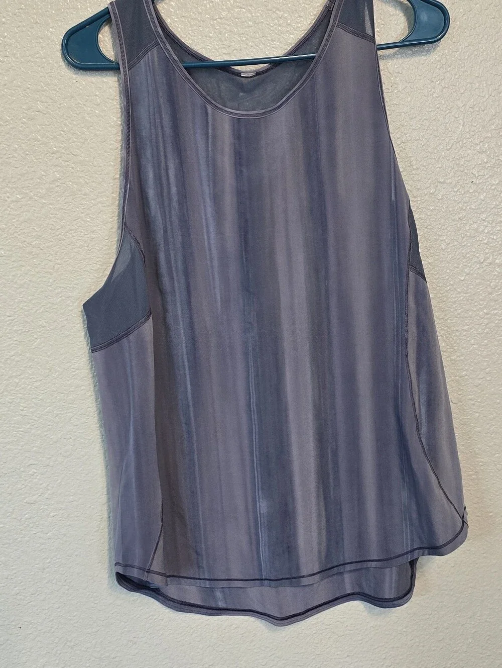 Lululemon Sculpt TankBrushed Spray Dye White Code Blue